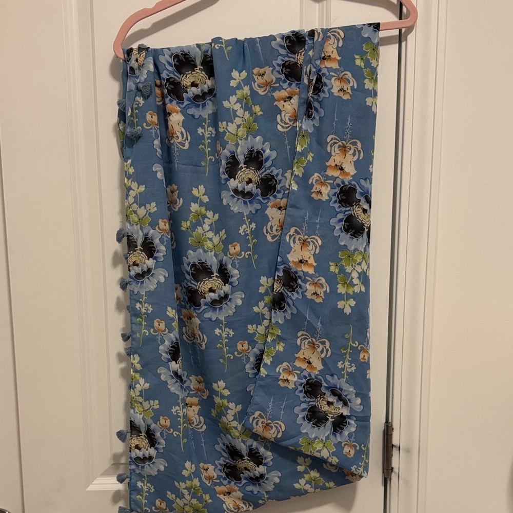 LOFT Floral Blue and Peach Loop Scarf
